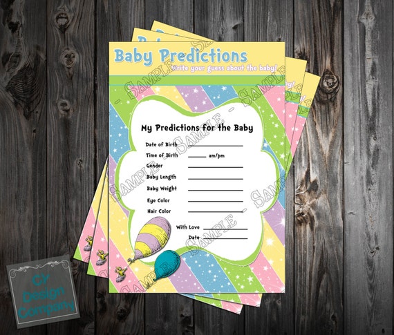 baby shower prediction instructions
