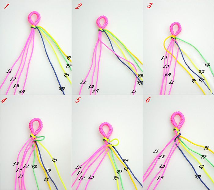 friendship bracelet instructions with 3 strings