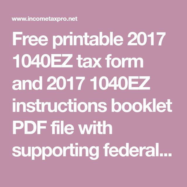 tax 1040ez 2017 instructions